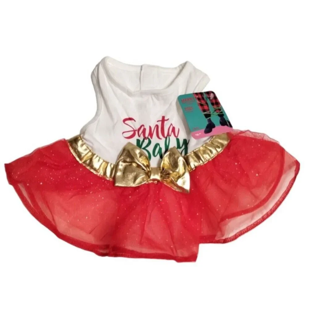Merry Makings Santa Baby Razzle Dazzle Pet Dress Dog Cat Size Small New Holiday